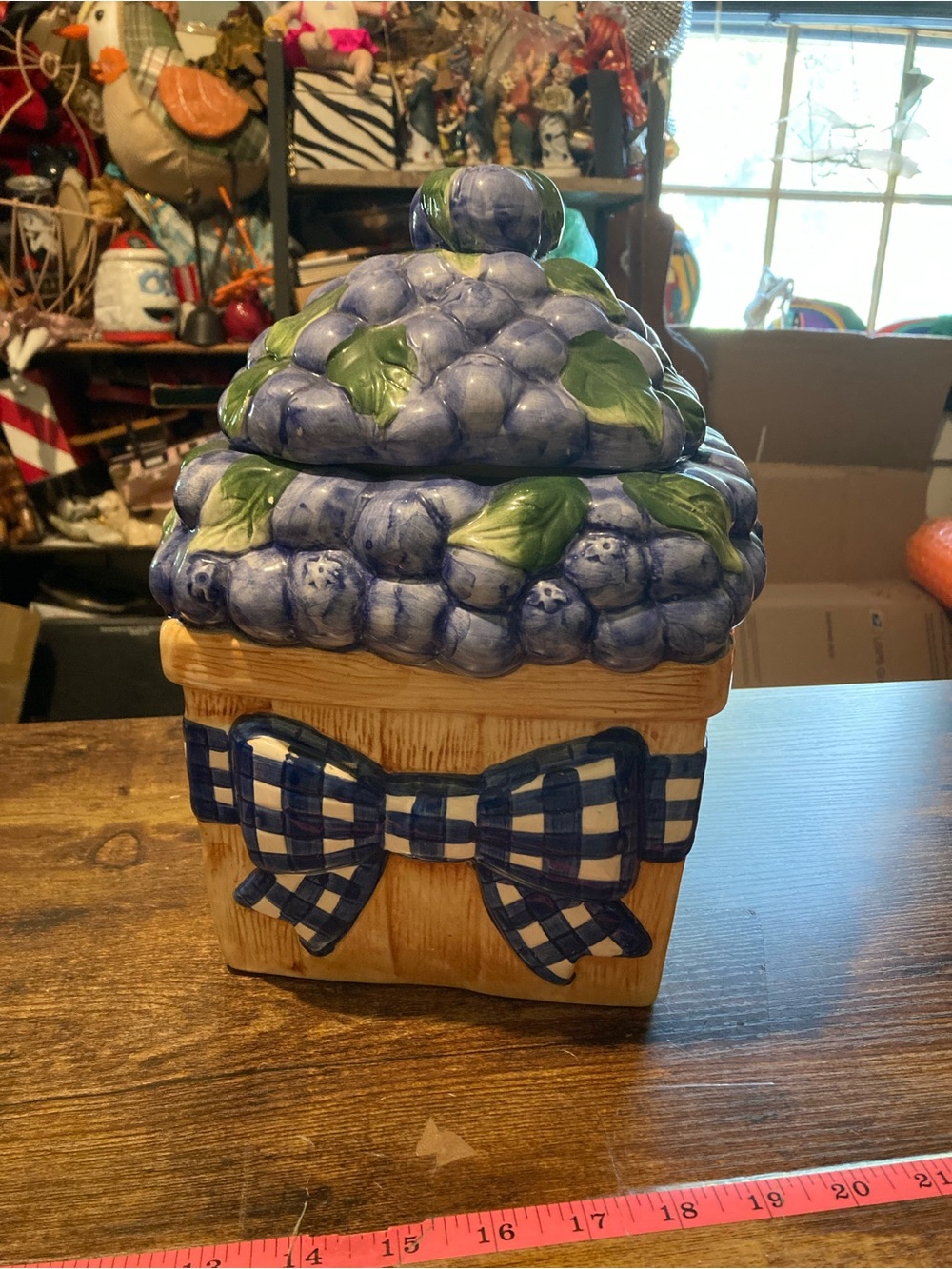 Certified International CIC Blueberry ceramic jar